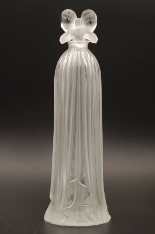 Vintage Frosted Perfume Bottle “indiscret” By Lucien Lelong,  3 Oz 8” Tall