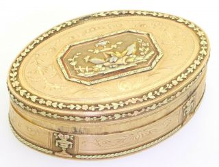 Jean - Georges Remond & Co.  18K 4 - color gold Swiss floral snuff - box ca.  1820 2