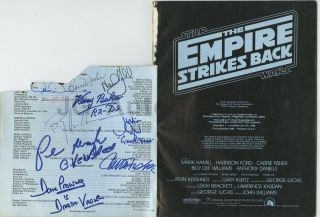 Empire Strikes Back Cast Signed by 8: Fisher,  Hamill,  Baker,  Mayhew & more 2