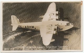 Vintage Airline Postcard - Imperial Airways Flying Boat " Caledonia "