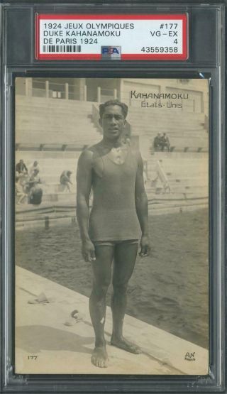 1924 Jeux Olympiques De Paris 177 Duke Kahanamoku Psa 4 Vgex Only One Graded