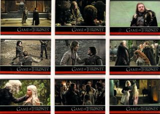 2012 Game Of Thrones Series 1 Complete Basic Trading Card Set