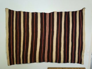 Navajo Moki Wearing Blanket 1870 Raveled Reds Indigo 2