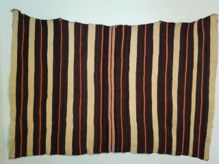 Navajo Moki Wearing Blanket 1870 Raveled Reds Indigo 9