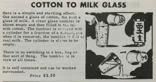 Vintage MAK Magic Cotton to Milk Glass Trick UF Grant U.  F. 2