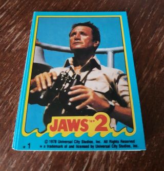 JAWS 2 movie 1978 trading cards complete set part II with stickers 2