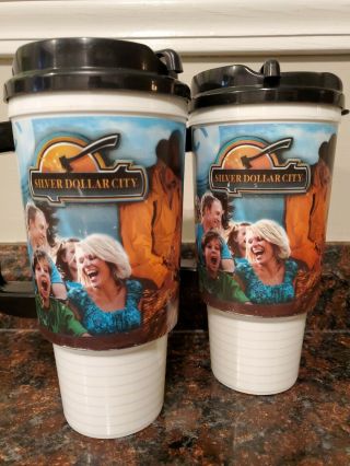 Silver Dollar City Set Of 2 Refillable Mugs Grandfathered Refills 2011 Pair Cups