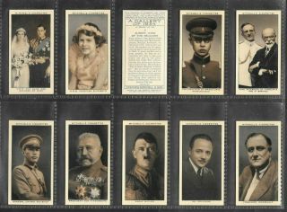 Mitchell 1935 Scarce (personalities) Full 50 Card Set  A Gallery Of 1934