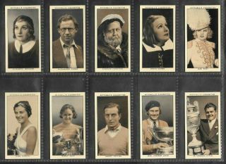 MITCHELL 1935 SCARCE (PERSONALITIES) FULL 50 CARD SET  A GALLERY OF 1934 3