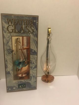 Am Authentic Models Magic & The Weather Glass Barometer Copper Stand