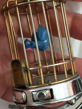 2 Figural Table Lighters - MIOJ Bird Cage & Made In Japan Bird With Wick In Beak 8
