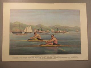 James Hammill Walter Brown Rowing Match - 1960 Calendar Art Print Currier & Ives