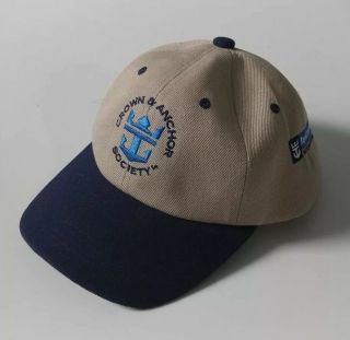 Royal Carribean Crown And Anchor Society Baseball Cap / Tan/navy Blue