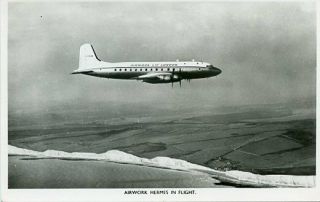 Airliner Postcard Airwork Hermes