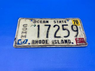 Vintage Rhode Island License Plate 17259 Registration 1976