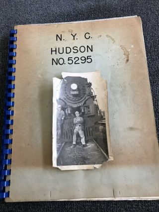 Antique 1927 Nyc Hudson No.  5295 4 - 6 - 4 Steam Locomotive Book Sketches And Photo