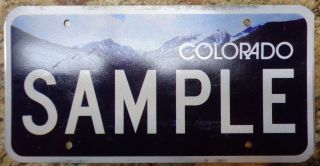 Colorado Sample Prototype License Plate