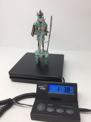Sterling Silver & Turquoise Kachina Doll by David R.  Freeland Jr. 12