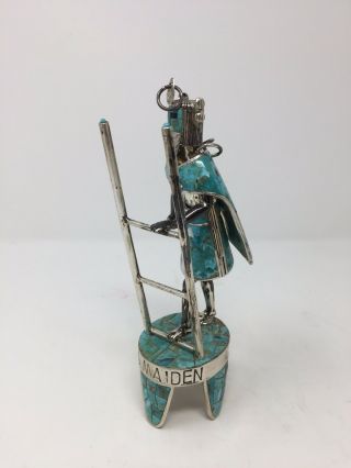 Sterling Silver & Turquoise Kachina Doll by David R.  Freeland Jr. 2