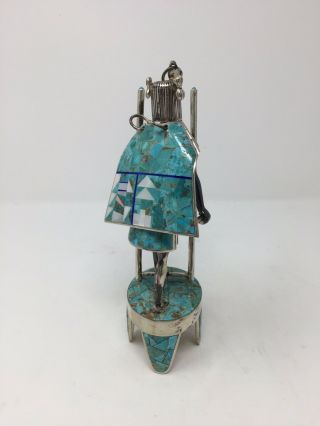 Sterling Silver & Turquoise Kachina Doll by David R.  Freeland Jr. 3