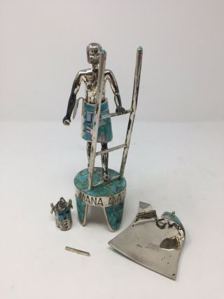 Sterling Silver & Turquoise Kachina Doll by David R.  Freeland Jr. 5