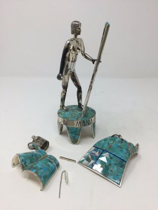 Sterling Silver & Turquoise Kachina Doll by David R.  Freeland Jr. 8
