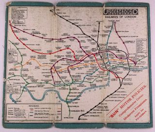 January 1927 FH Stingemore London Underground Pocket Map w/ Overprint 2