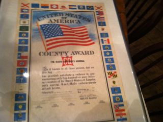 12 - 61 Old Amateur Radio County Award Poster Cq