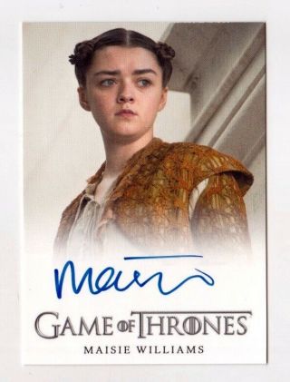 Game Of Thrones Maisie Williams As Arya Stark Autograph 2015 Rittenhouse Auto
