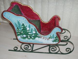 Santa Winterland Sleigh Painted Metal Christmas Around The World House Of Lloyd