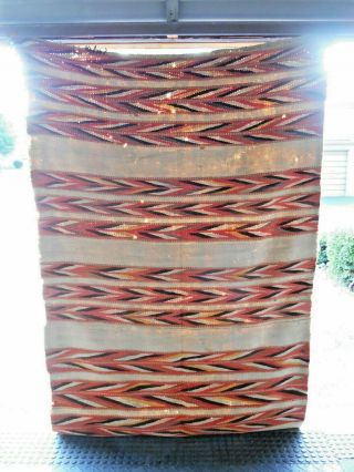 Old NAVAJO NAVAHO Indian Rug/Blanket.  Zoned Design w/Wedge Weave - Like Bands.  NR 2