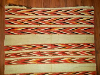 Old NAVAJO NAVAHO Indian Rug/Blanket.  Zoned Design w/Wedge Weave - Like Bands.  NR 5