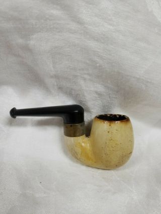 Unique Antique Small Meerschaum Smoking Pipe Rare Estate Find Bent Pipe