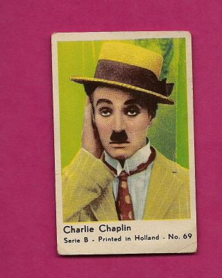 Rare 1960s Charlie Chaplin Serie B Gum Good Card (inv A2013)