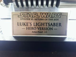 Star Wars ROTJ Luke Skywalker Lightsaber Master Replicas Style w/ Case & Plaque 2