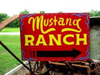 Hand Painted Mustang Ranch Sign Nevada Brothel Bordello Sex Bar Lounge Casino