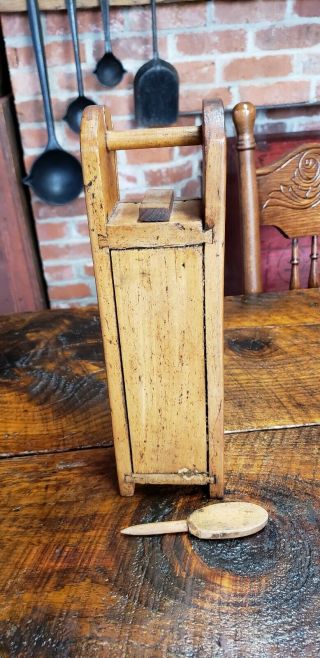 Rare Antique Coal Mine Dynamite Cap Box Hand Carved Pin Wood,  Dovetail