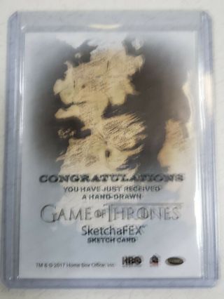 Game Of Thrones Inflexions Rich Kunz Sketch Card Autograph 1/1 RARE 2