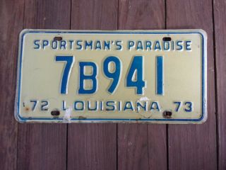 1972 Louisiana 1973 License Plate 7b941