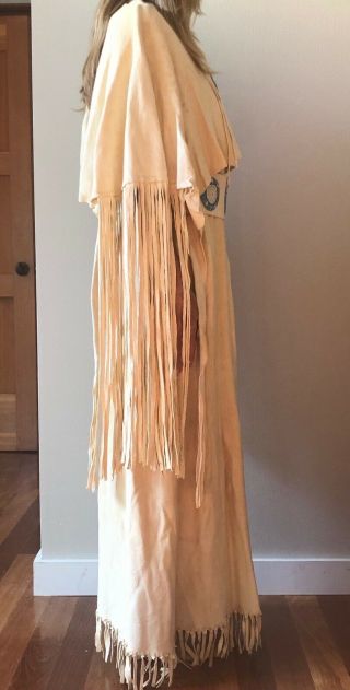 Buckskin Dress,  Handmade with fringe,  beadwork & shawl,  PowWow Regalia 4