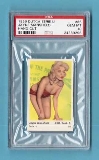 Jayne Mansfield 1959 Dutch Film Star Card U86 Psa 10 Gem