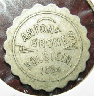 Very Old Anton Grones Holstein,  Ia 5c Drink Billiards Table Trade Token - Iowa