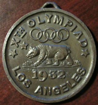 1932 Xth Olympiad Los Angeles,  Ca Olympic Committee Vigilance Medal - California
