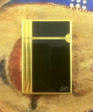 S.  T Dupont Vintage Black Lacquer de Chine Lighter Made in France - 2922 6