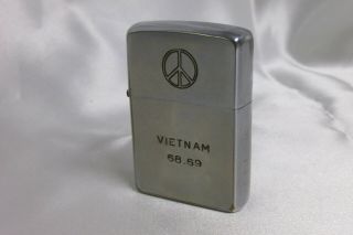 1968 Vietnam HOA BINH Middle Finger Peace Sign 5 Side Engraved Zippo Lighter 5DD 12