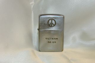 1968 Vietnam Hoa Binh Middle Finger Peace Sign 5 Side Engraved Zippo Lighter 5dd