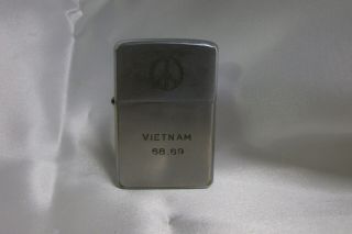 1968 Vietnam HOA BINH Middle Finger Peace Sign 5 Side Engraved Zippo Lighter 5DD 3