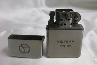 1968 Vietnam HOA BINH Middle Finger Peace Sign 5 Side Engraved Zippo Lighter 5DD 9