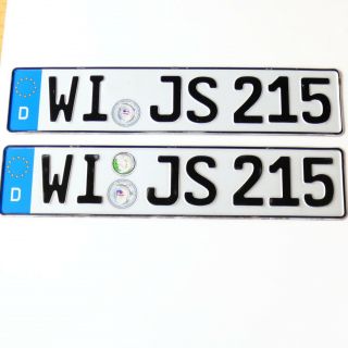 Wiesbaden Germany Matched Pair License Plate Wi Js215 -