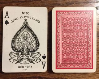Antique A Dougherty Jewel Playing Cards Indicator Tally - Ho Us Vintage Bicycle Ny